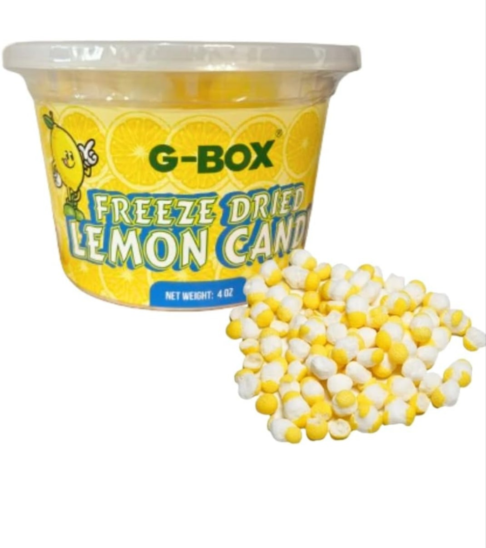 Freeze Dried Lemonheads Candy (4 OZ Lemon Candy), TikTok Trend items, Delightful Crunchy, Citrus Flavorful Burst, Air-tight Sealed in a Deli Container