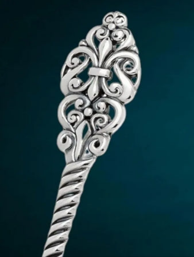 Sterling Silver Tea Spoon with Royal Pattern Handle - Elegant Collectible Flatware, Luxury Decorative Silverware for Tea & Gifts - Memorable Gift Set Jewelry Utensils, 130 gr (6)