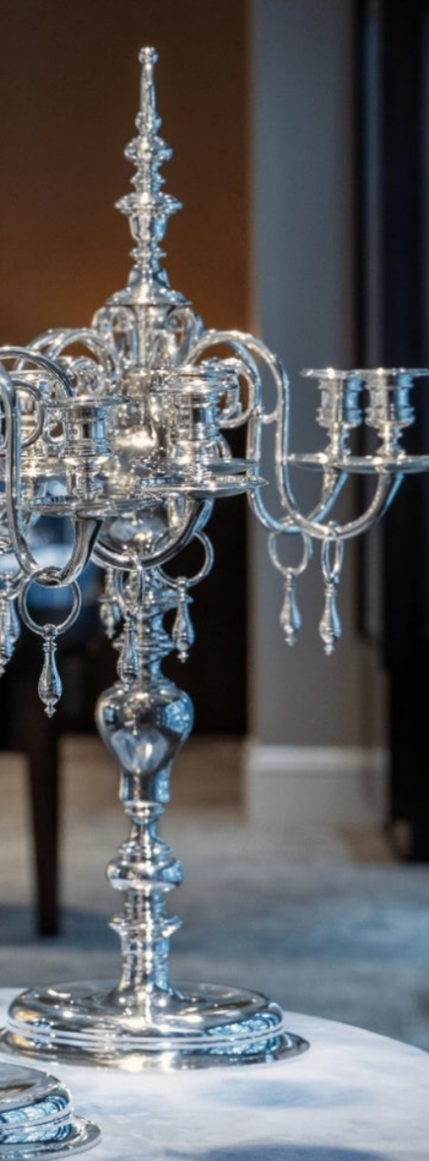 2pcs- Pair of Silver Candelabra by Thomas Bradbury elegant and fun a stunning masterpiece of candle holders from the 1930s