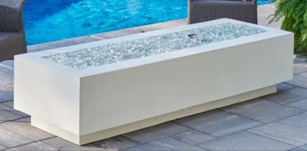 Rectangle Concrete Smokeless Fire Pit Table with Lid