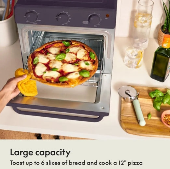 Air Fry Toaster Oven, 7 Preset Cooking Options, Dishwasher-Safe EverGood Coated Trays Included, 60-Minute Auto Shutoff w Audible Timer, Power Indicator Light, 1700 Watt,