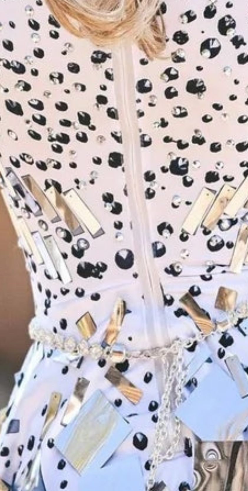 Sequin Rhinestone Dress White And Silver COCOMONEY