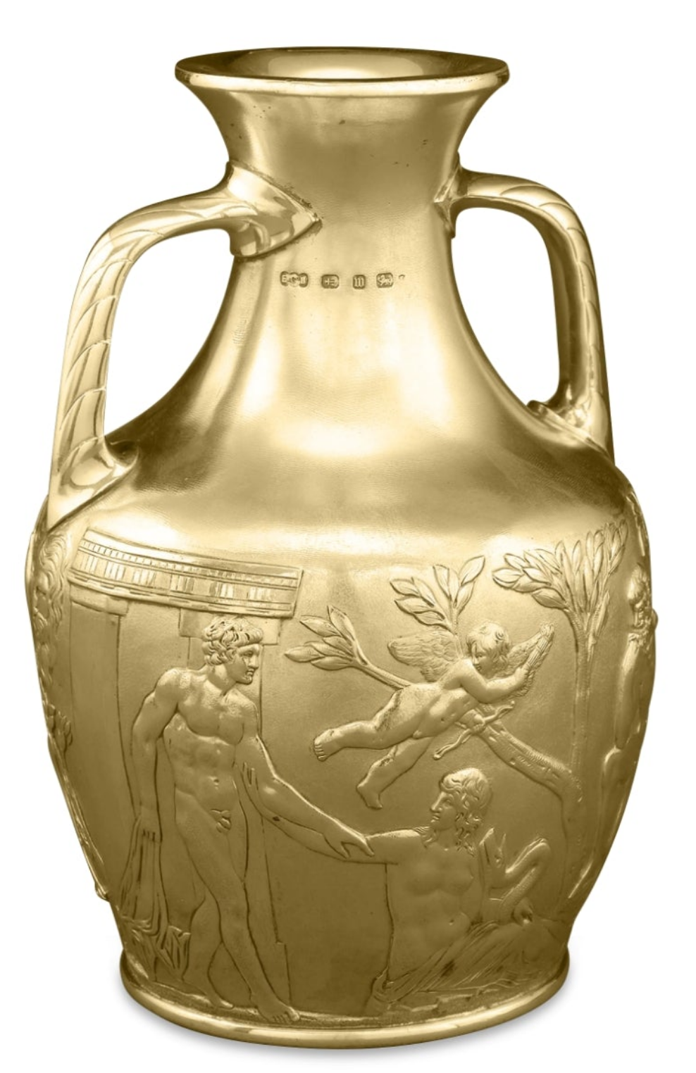 Beautiful Silver Gilt Portland Vase by Elkington & Co.