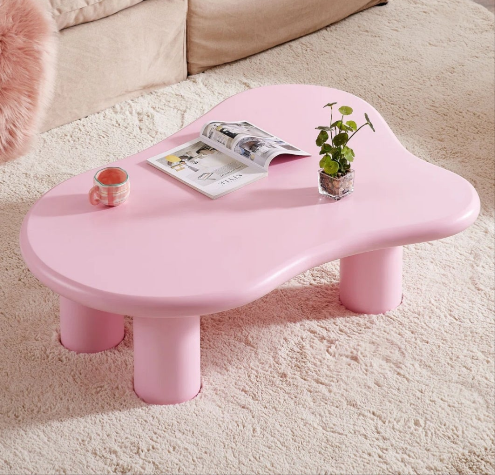 Pink Cloud Coffee Table with four legs for living room cute π