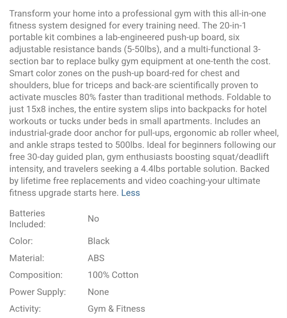 Portable 20-In-1 Home Gym Equipment Set With Push Up Board, Resistance Bands, Ab Roller Wheel & Pilates Bar - Full Body Workout Kit For Home Fitness