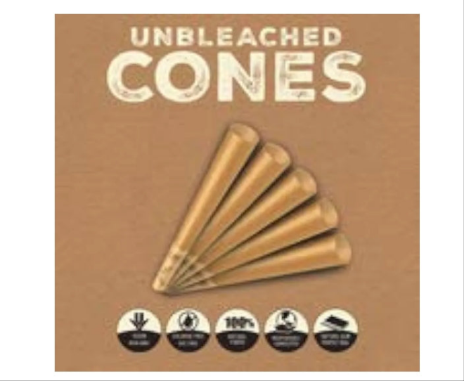 1 ¼-Inch Pre Rolled Cones - 50 Pack - Natural Unbleached Rolling Papers - Easy to Use & Convenient Bulk Pack- prerolled