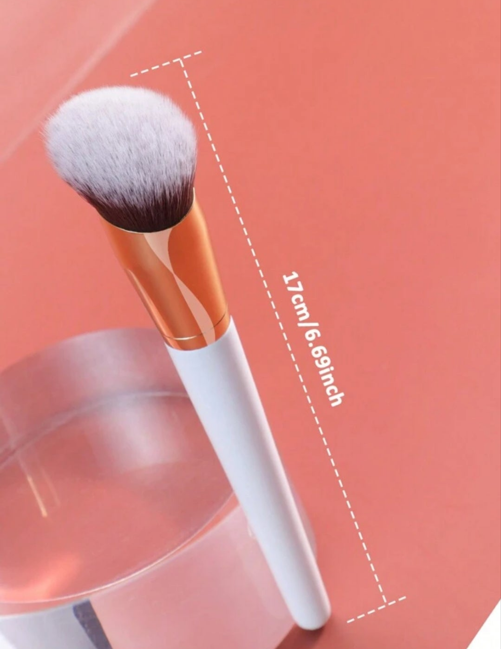 1pc Large Foundation Brush With Circular Oblique Head, Professional Synthetic Hair Makeup Brush For Contouring