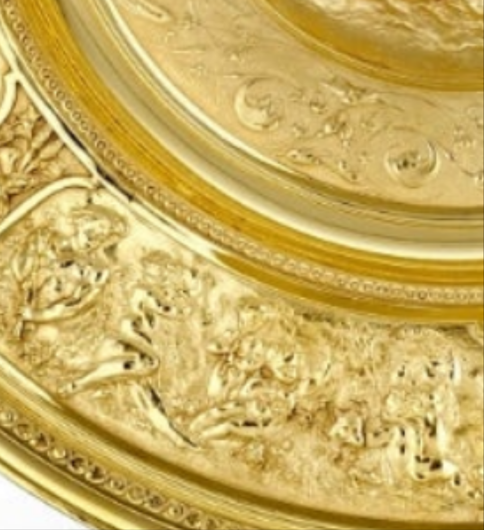 Rothschild "Poetry" Sterling Silver Gilt Salver by Elkington & Co.
