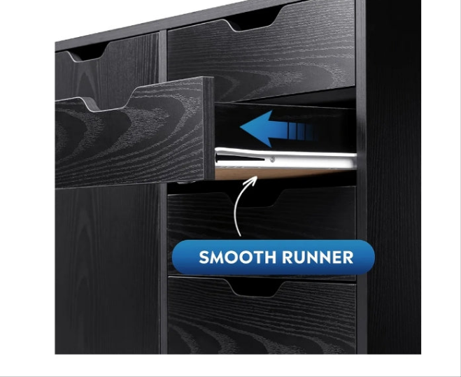5-Drawer Mobile Storage Cabinet, Printer Stand for Home Office,
