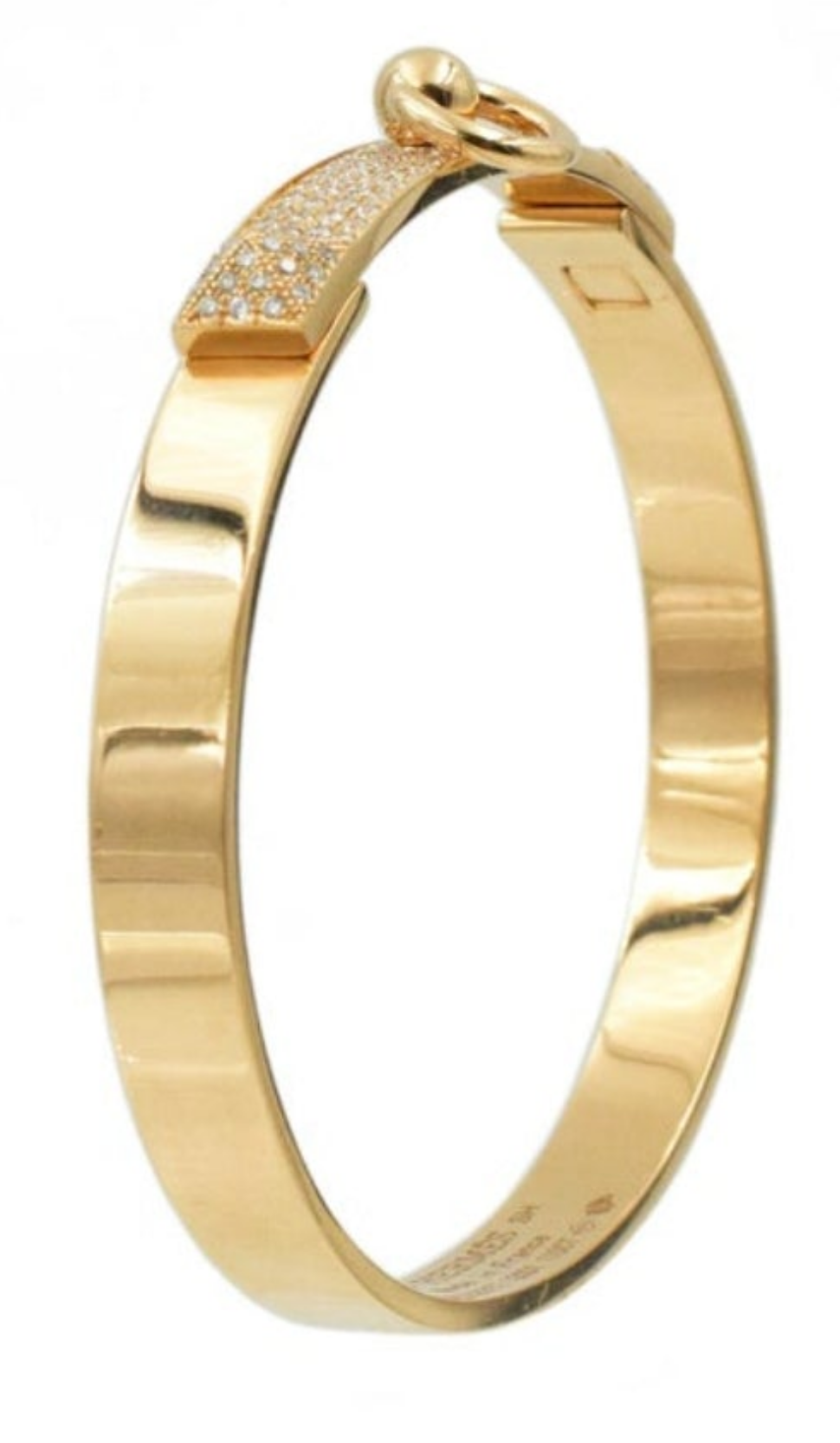 18k Gold Hermes 'Collier de Chein' Bracelet 130 diamonds 1.11 carats set in 18k rose gold.