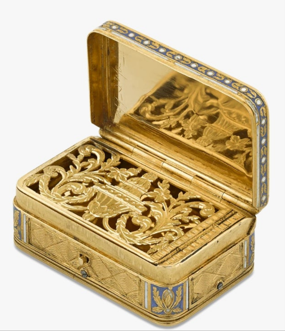 Swiss Gold and Enamel Musical Vinaigrette