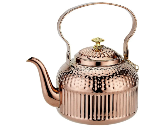 Antique 1.2L (40Oz) Stainless Steel Teapot with Infuser Gold