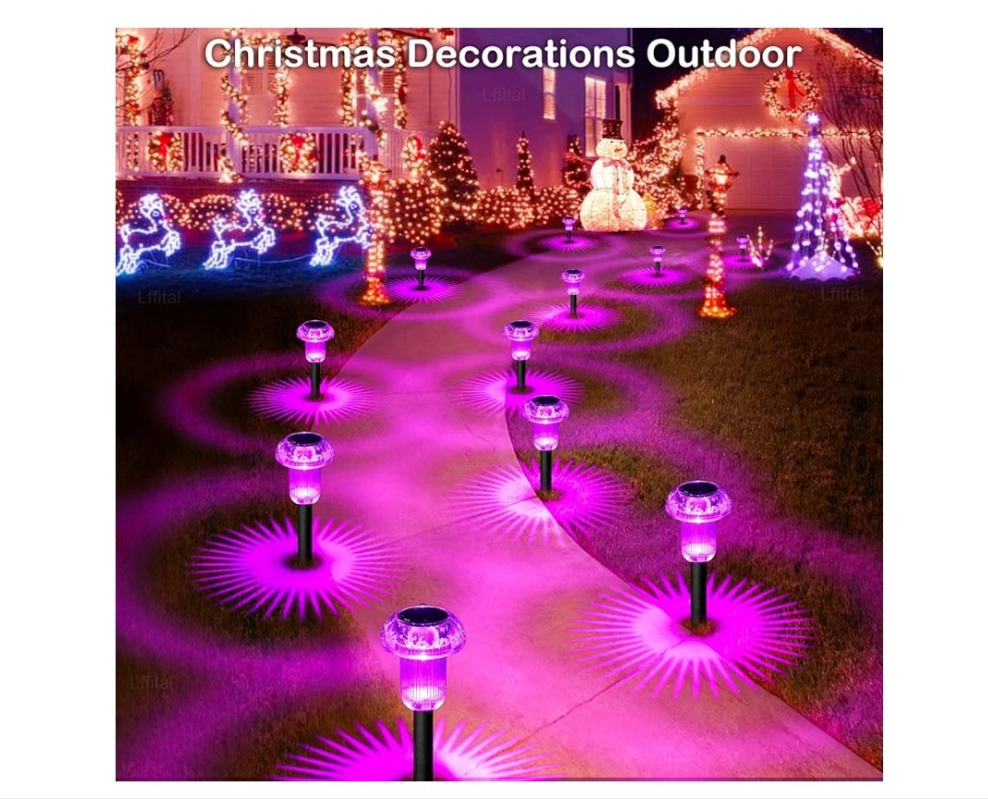 Solar Pathway Lights Outdoor Solar Mushroom Lights Outdoor 8 Pack Outside LED Lighting Stake Waterproof for Path, Lawn, Garden,Driveway, Landscape,Backyard,Courtyard