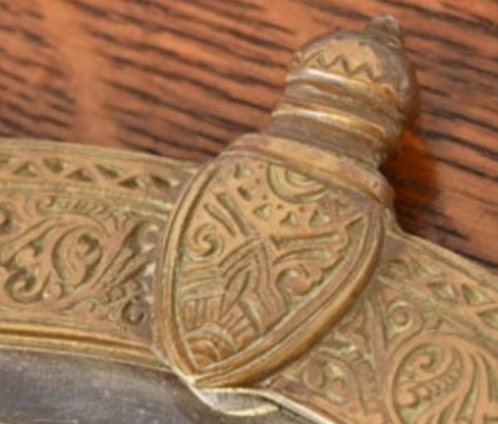 Antique Tiffany & Co. Bronze Doré Alhambra Vanity Hand Mirror, Circa 1910