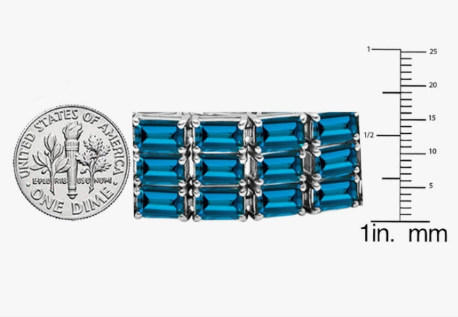 Emerald Gemstone Ladies Tennis Bracelet, Sterling Silver