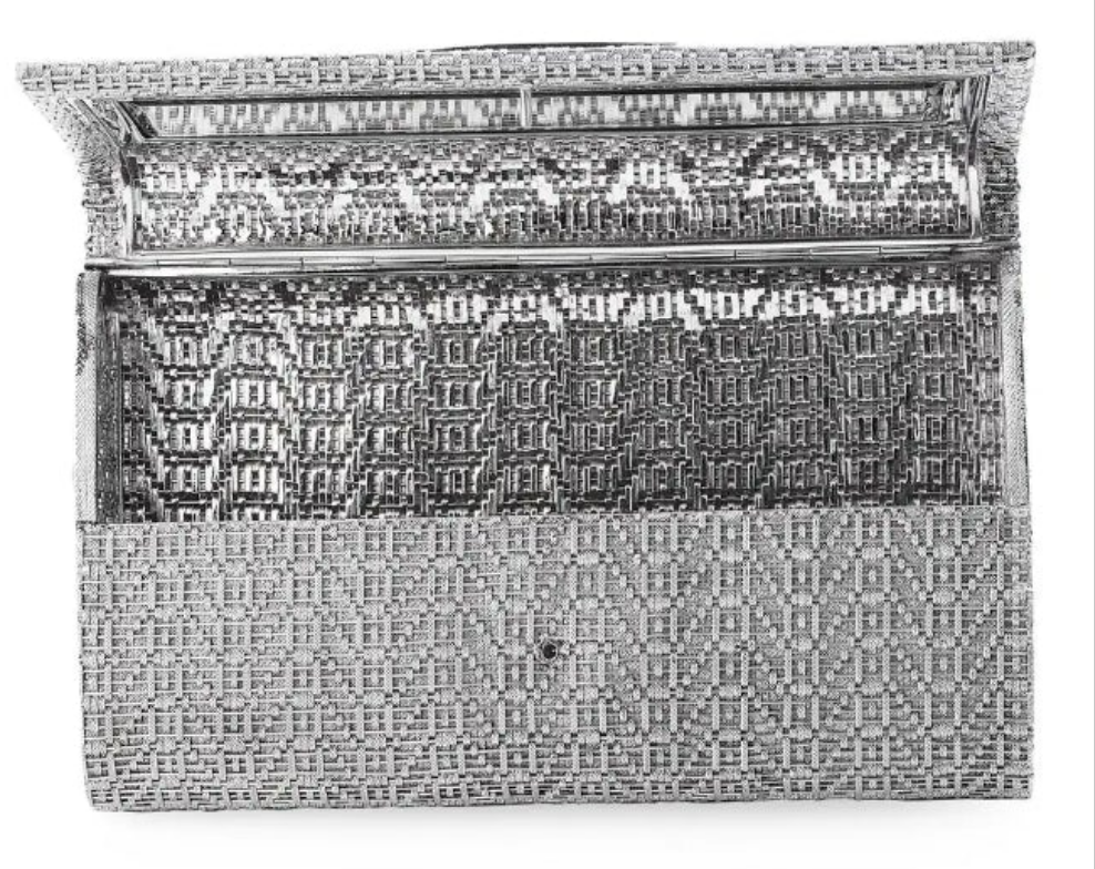 1960's Diamond Ladies Italian 18K White Gold Clutch Purse