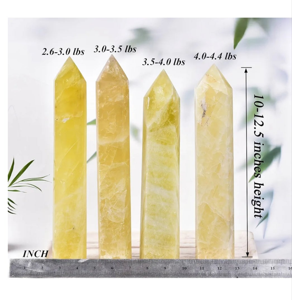 Extra Large Crystal Obelisk Tower Point Wand 6 Faceted Reiki Meditation Therapy