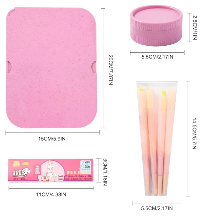 4-Pack Grinder And Tray Set, Grinder Kit and Accessories(Pink)