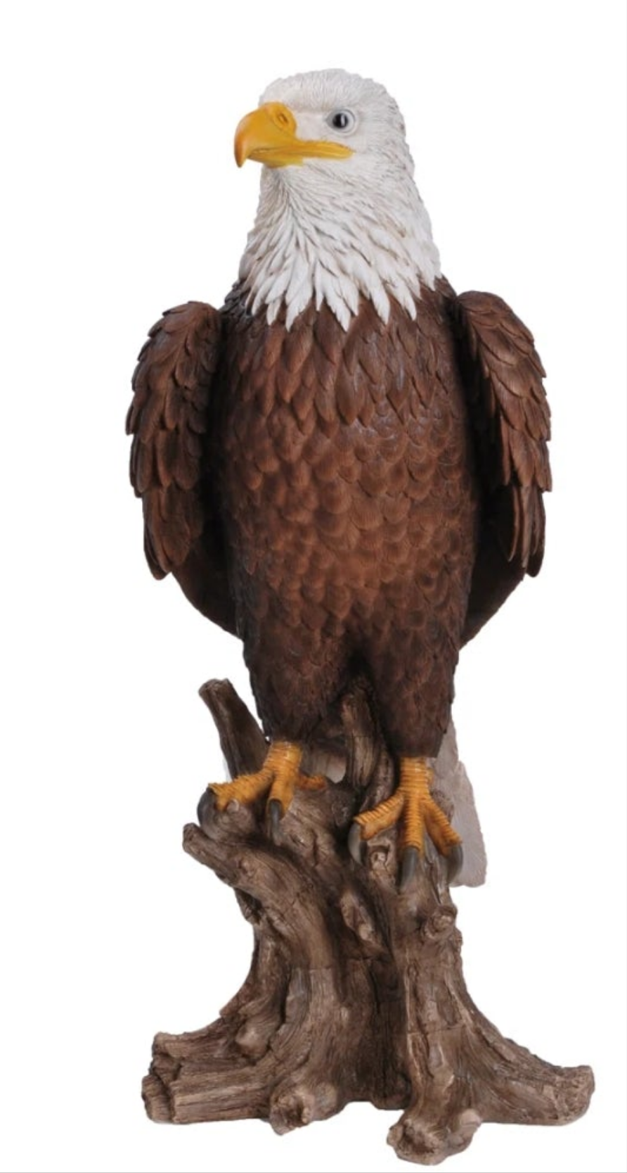 Bald Eagle on Stump Statue Outdoor Garden Porch Walkway