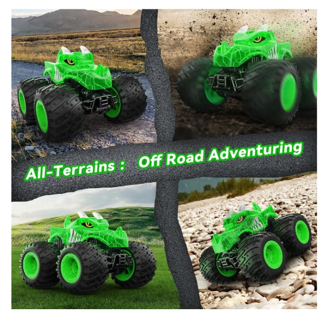 Remote Control Car, 2.4GHz Monster Trucks Toys with Light Spray, Brithday Gift for Kids 3 4 5 6 7 8, All Terrain RC Cars, Toddler Toys for Boys Girls 3+ Year Old