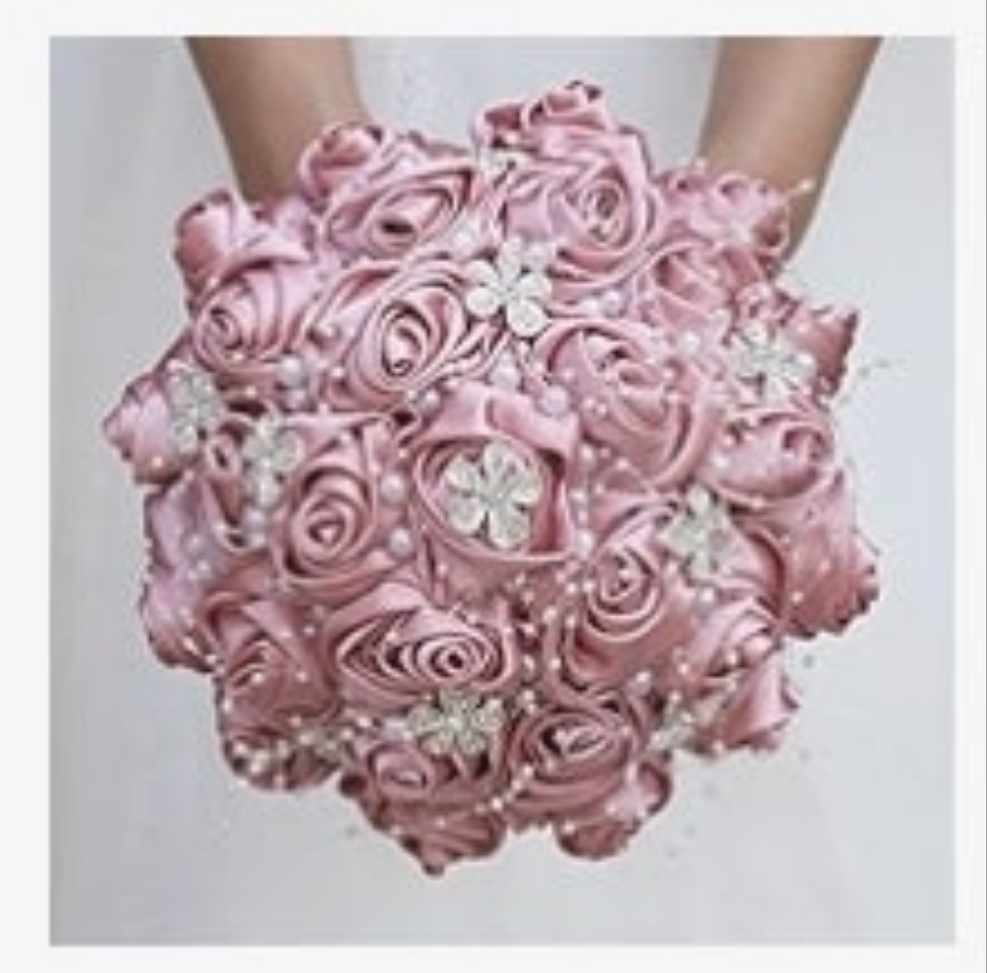 Handmade Rhinestone Bridal Bouquet,Crystal Wedding Round Tossing Bouquet,Artificial Flower Bunch for Bride Bridesmaid