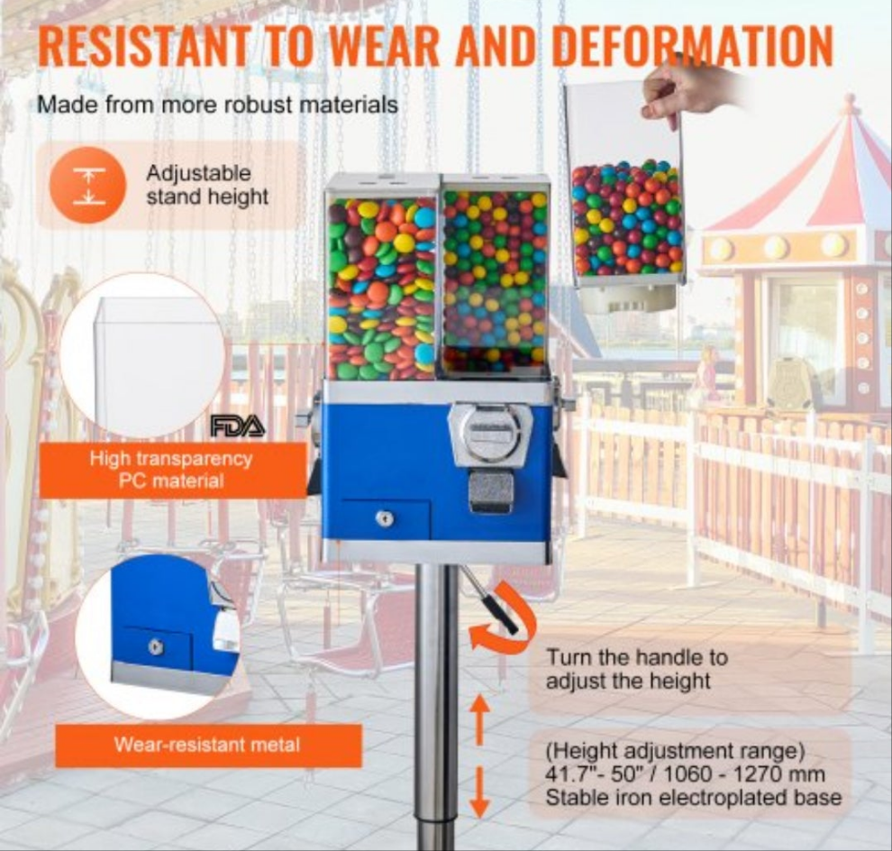 Gumball Machine Blue 4 Candy Dispenser Options