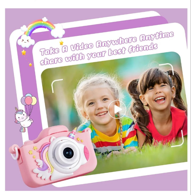 48MP Kids Camera for Girls Boys 3-12, Video Selfie Camera-Christmas Birthday Dinosaur Gift for Toddler, HD Digital Camera Toy for Child with 32GB SD Card & Silicone Cover
