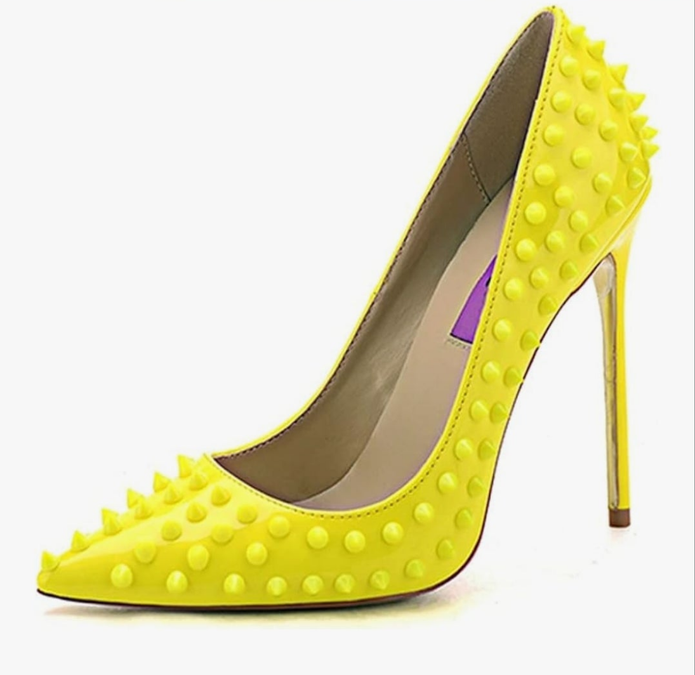 Sexy Heels Pumps Studded Rivett Party Prom Event Birthday Wedding Shoes