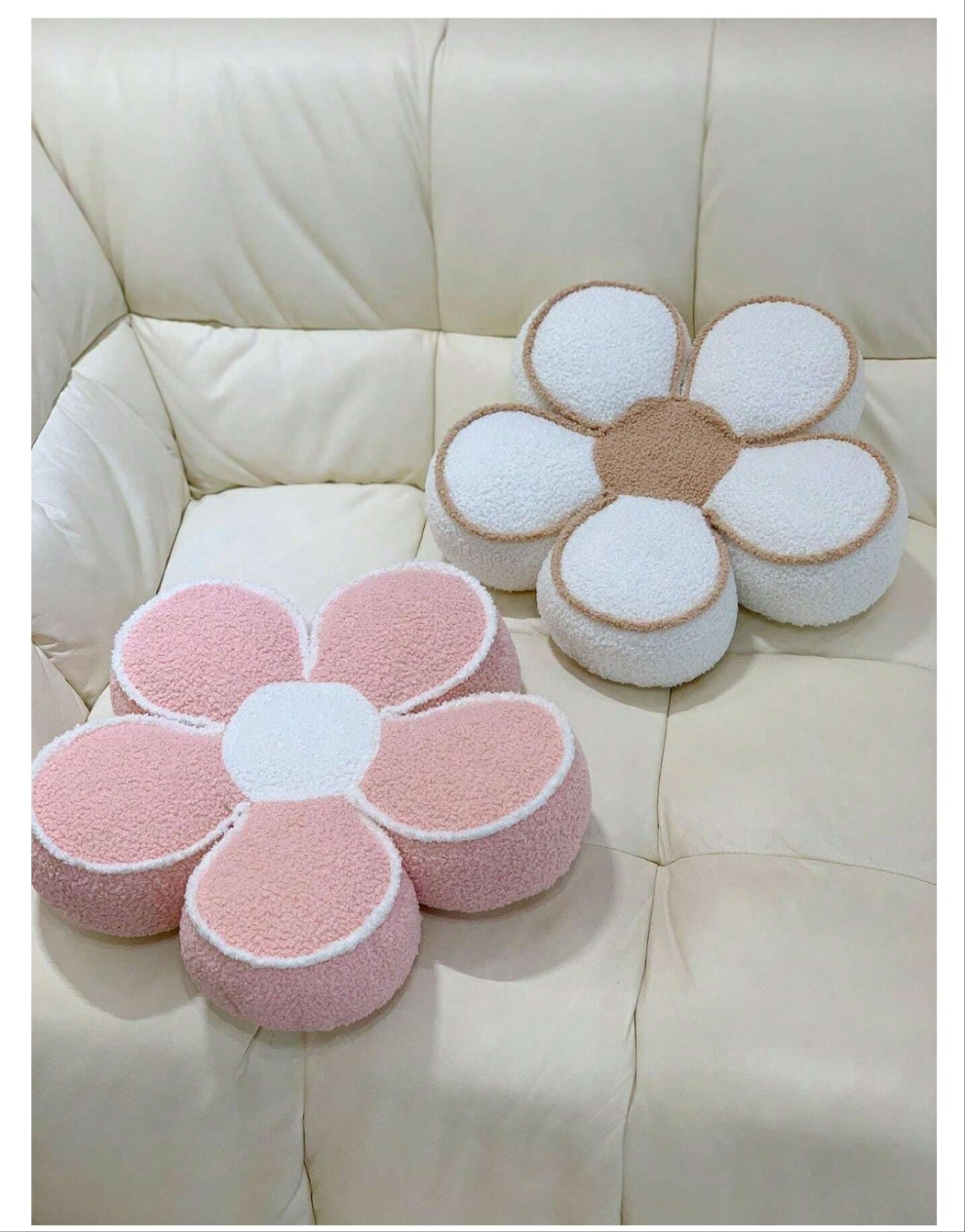 1pc Flower Shaped Plush 3d Flower Embellished Pillow With Filling 16×16inches
