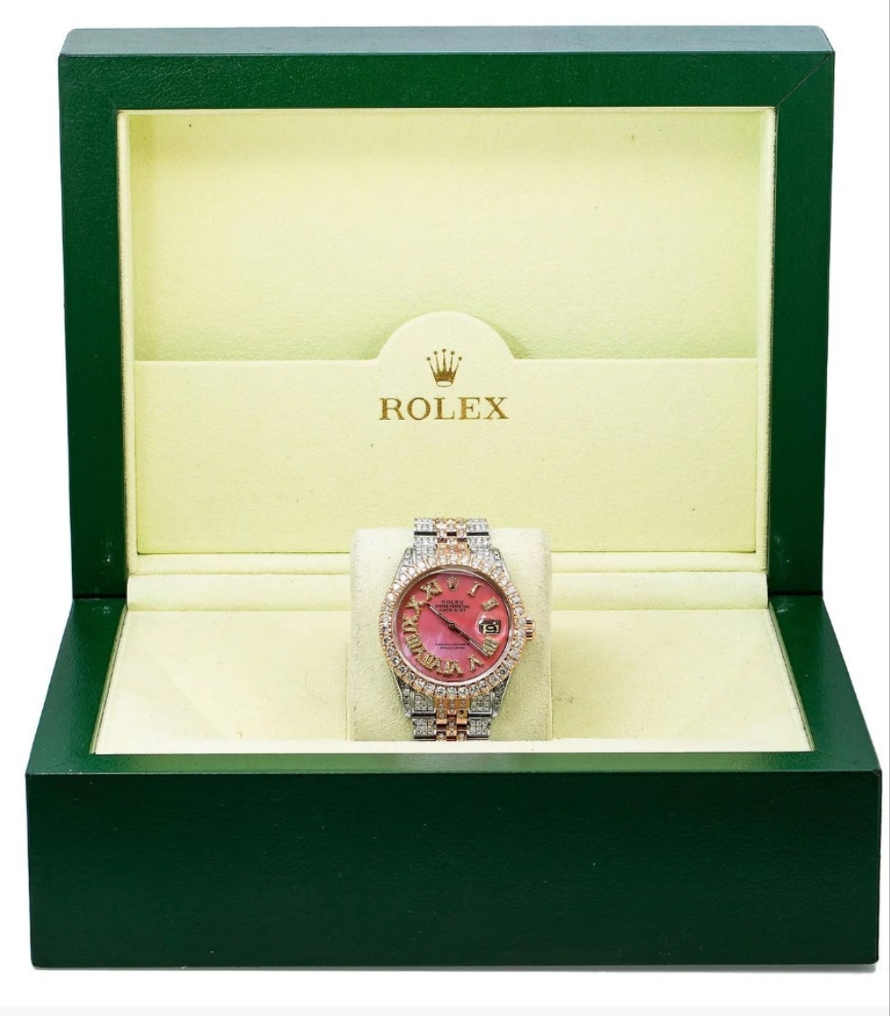Rolex Datejust 1601 36MM Pink Diamond Dial With Two Tone Jubilee Bracelet (Pre-owned)