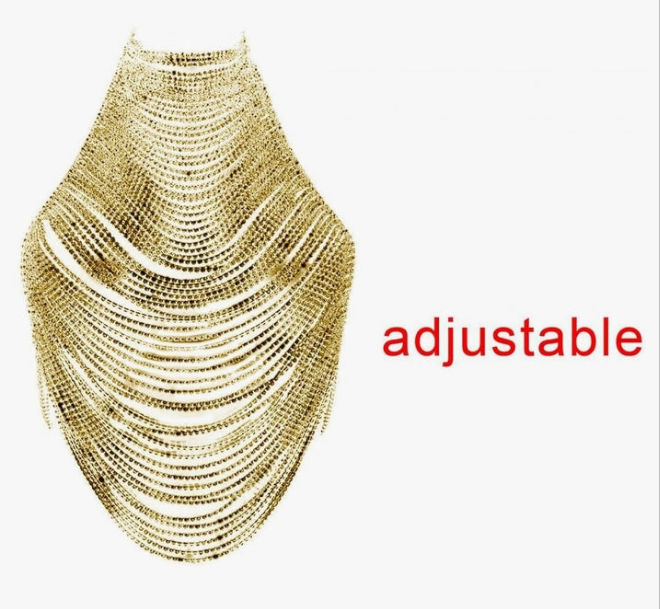 Rhinestone Body Chain Bra Bikini Chain Multilayer Body Accessories Jewelry Chest Chain for Streetwear Belly Dance, Gold