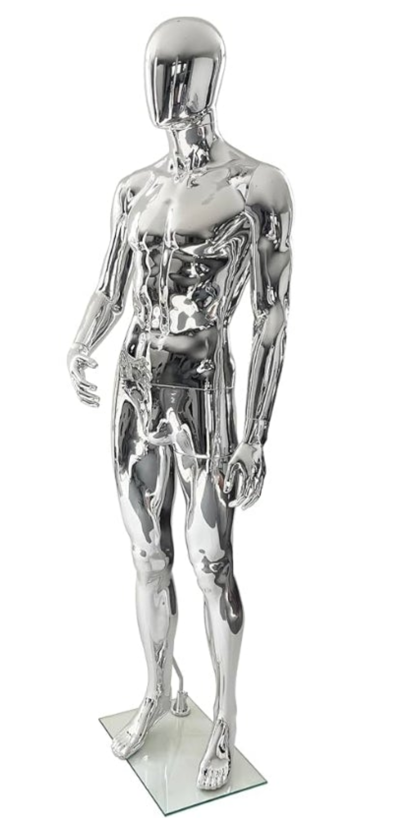 Mannequin Dress Form Display - Manikin Torso Stand Realistic Full Body Mannequin for Retail Clothing Shops, Halloween Christmas Cosplay (Silvery, Female or Male
