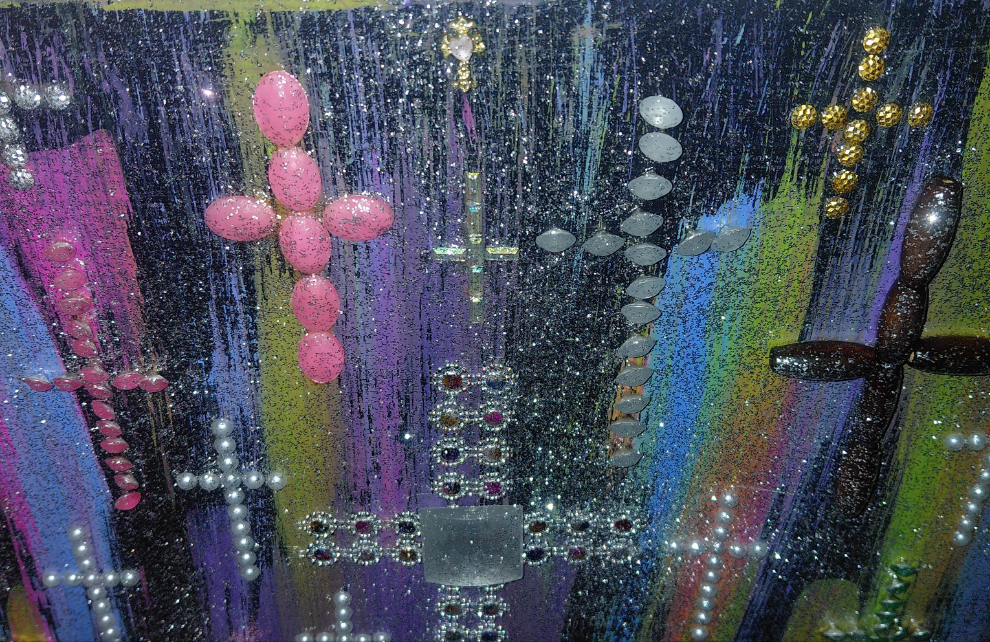 COCOMONEY ART CROSS SHINE PAINTING 1 OF 1 CUSTOM PAINTING 12×12 inches