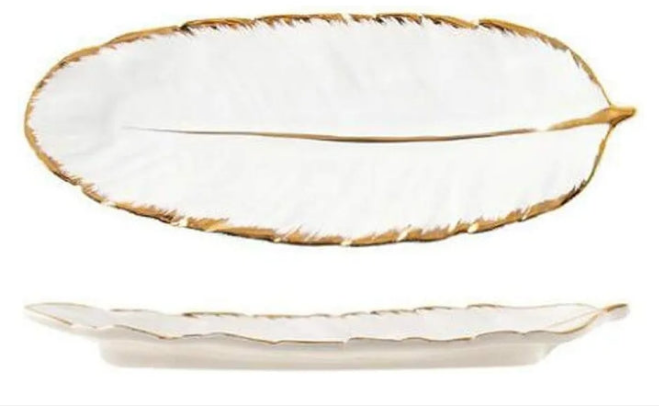 Gold-plated ceramic plate set in spring design, tray, dishes, accessories, fruit plate, kitchen, dining room, Plates Kitchen-