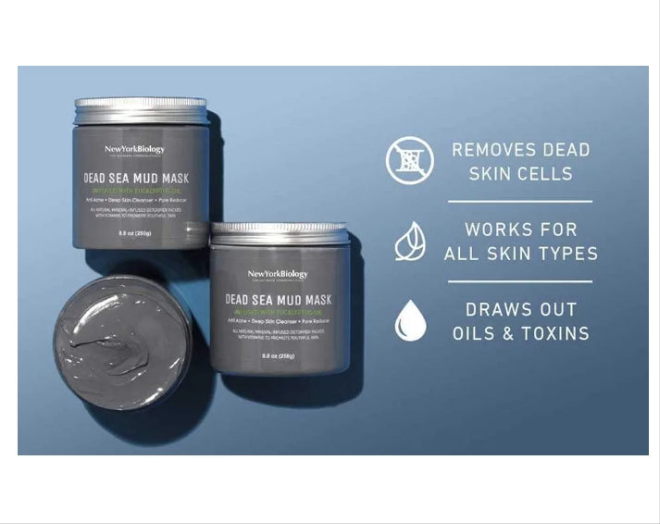 1 pack Dead Sea Mud Mask for Face and Body Infused - Spa Quality Pore Reducer for Acne, Blackheads and Oily Skin - Tightens Skin for A Healthier Complexion - 8.8 oz