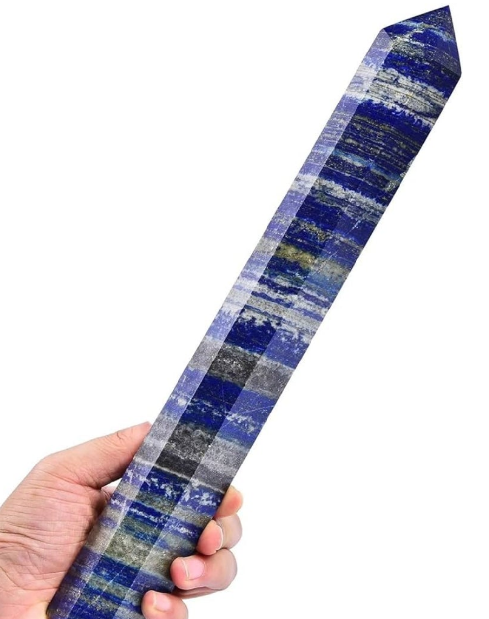 Extra Large Crystal Obelisk Tower Point Wand 6 Faceted Reiki Meditation Therapy