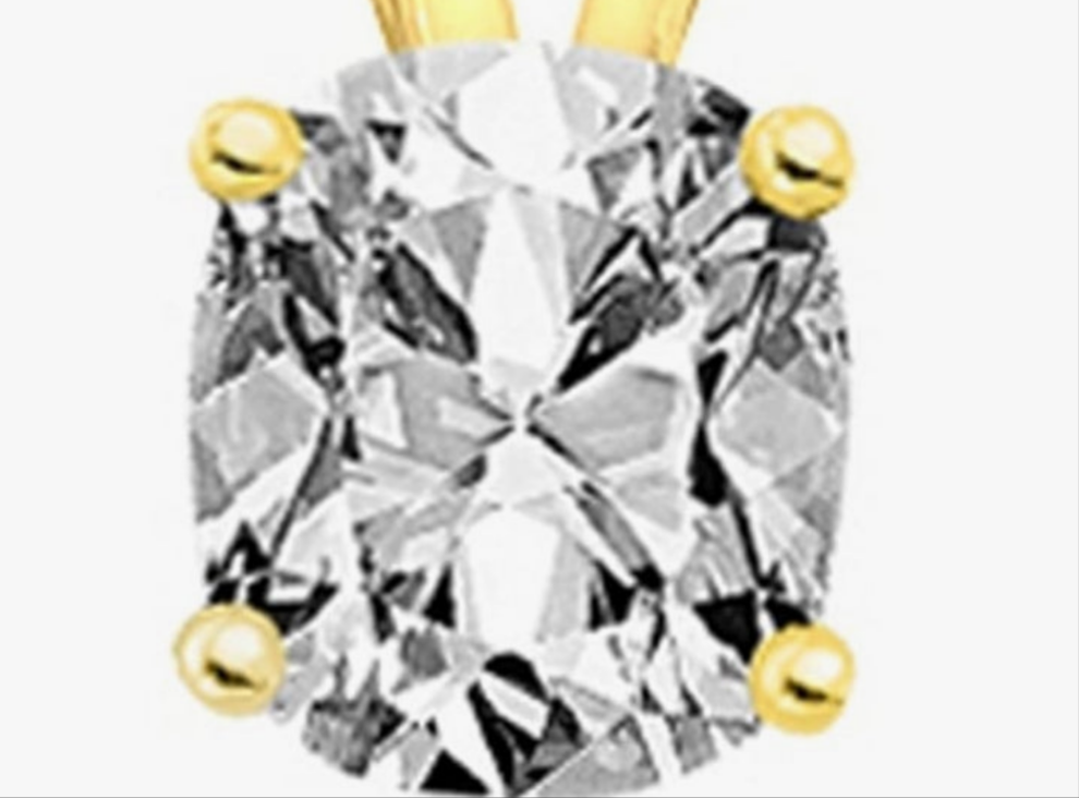COCOMONEY 1 Carat 14K White Gold Cushion NATURAL Diamond Solitaire Pendant Necklace K Color I2 Clarity