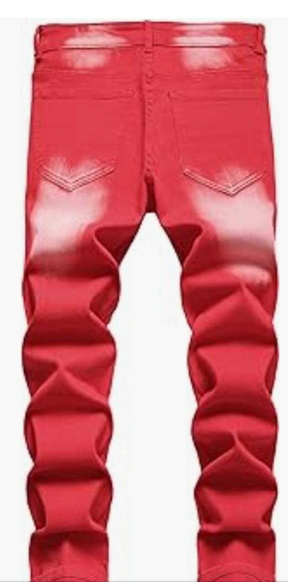 Men's Slim Fit Stretch Jeans Ripped Skinny Jeans for Men, Distressed Straight Leg Fashion Comfort Flex Waist Pants