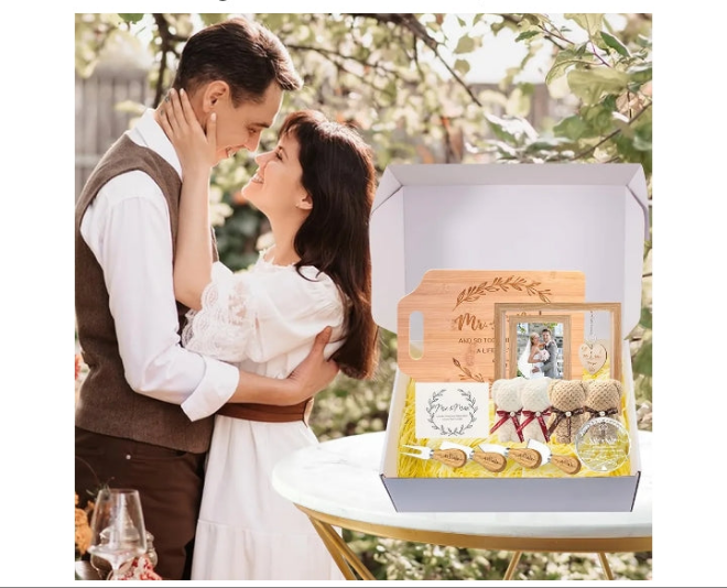 Wedding Gifts, Bride Gifts Engagement Gifts for Couples Anniversary Mr and Mrs Gifts for Groom Picture Frame Glass Ornament Cutting Boards Cheese Knives, Etc