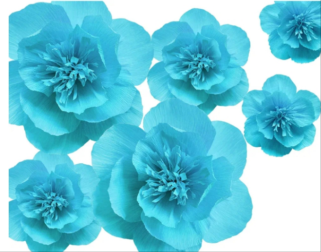 Home Decor 3D Flower for Wedding Backdrop Nursery Wall Flower Decor(Yellow Set 6)