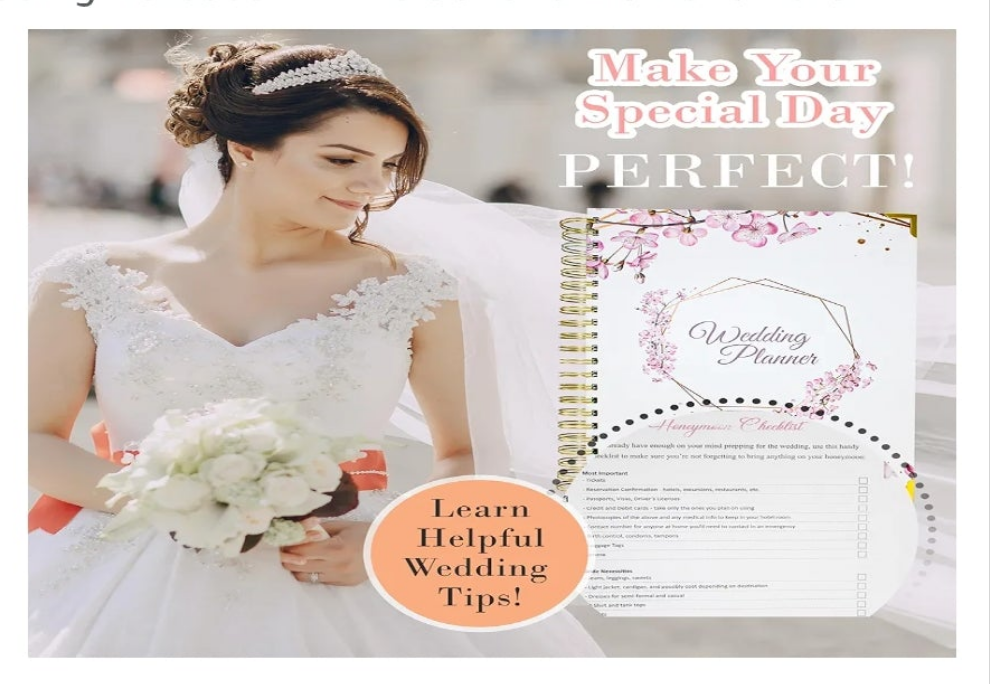 Wedding Planner Book and Organizer for The Bride, Wedding Notebook with a Set of 3 Diamond Pens