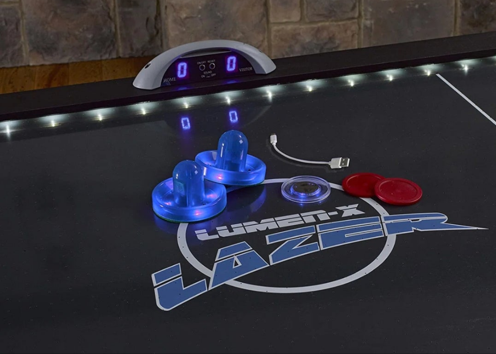 Air Hockey Table with Digital Scoreboard and Lights