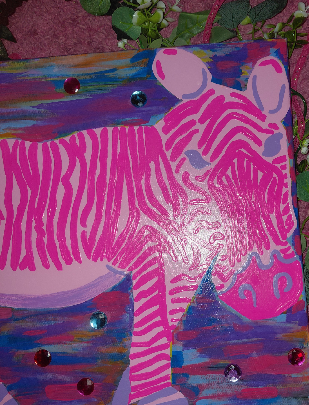 Cocomoney At Pink Zebra 1 of 1 custom piece acrylic on canvas