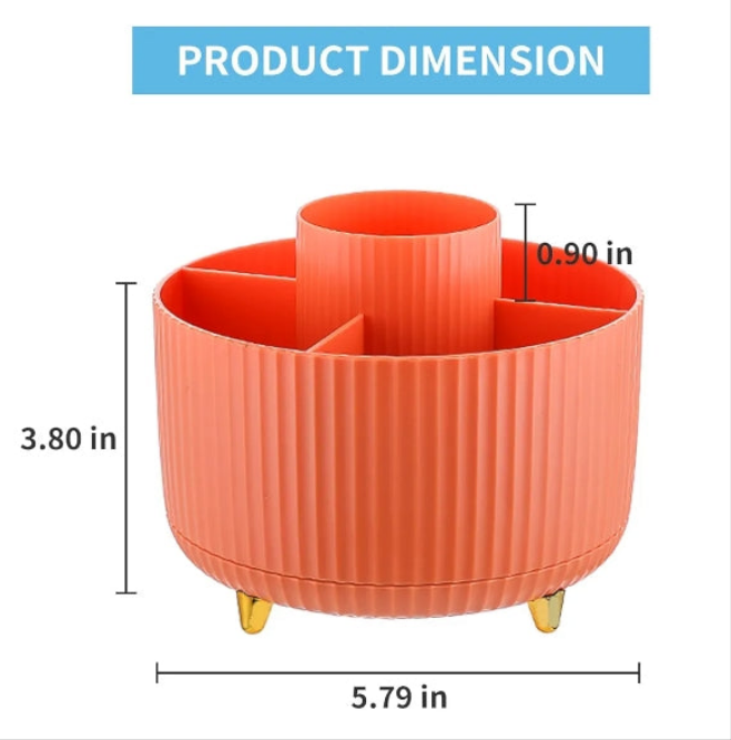 Desk Organizer, 360-Degree Rotating Pen Holder for Desk, Desk Organizers and Accessories with 5 Compartments Pencil Organizer, Art Supply Storage Box Caddy for Office, Home
