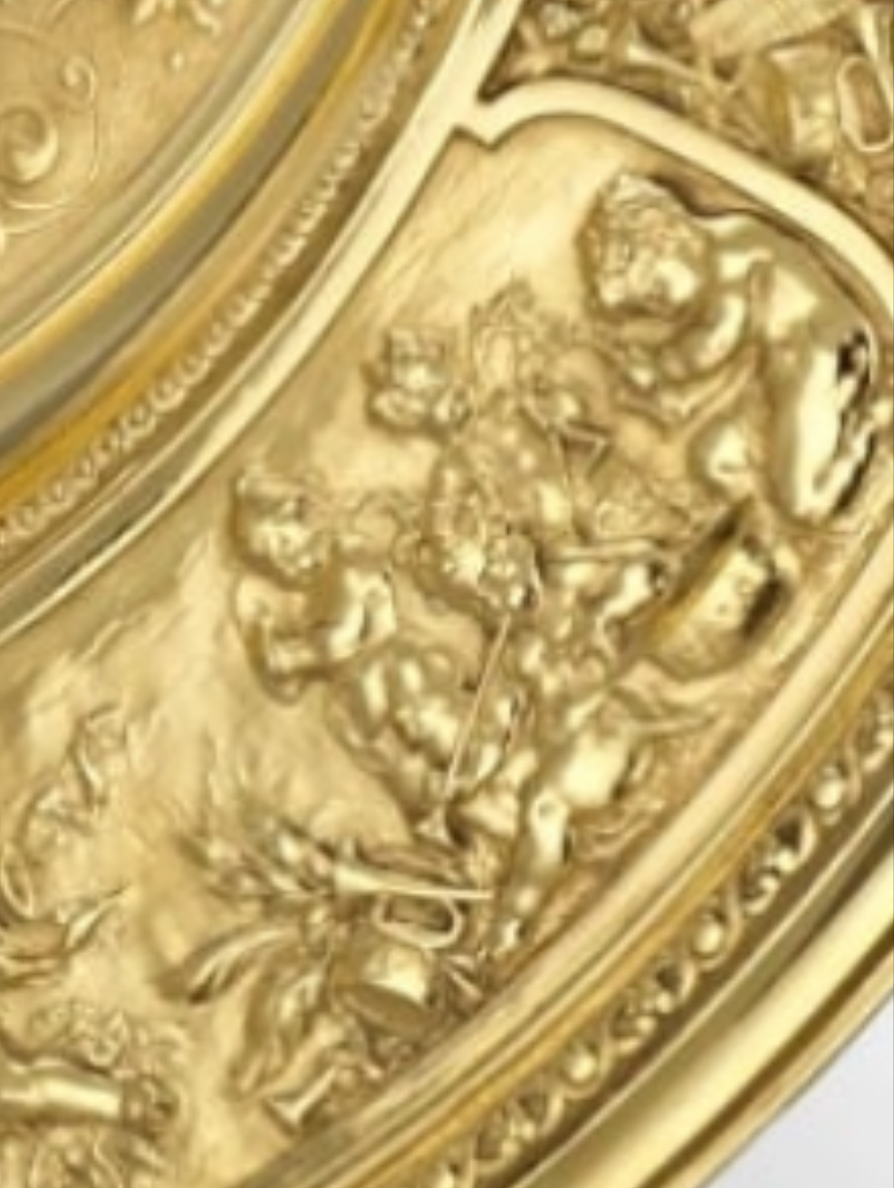 Rothschild "Poetry" Sterling Silver Gilt Salver by Elkington & Co.