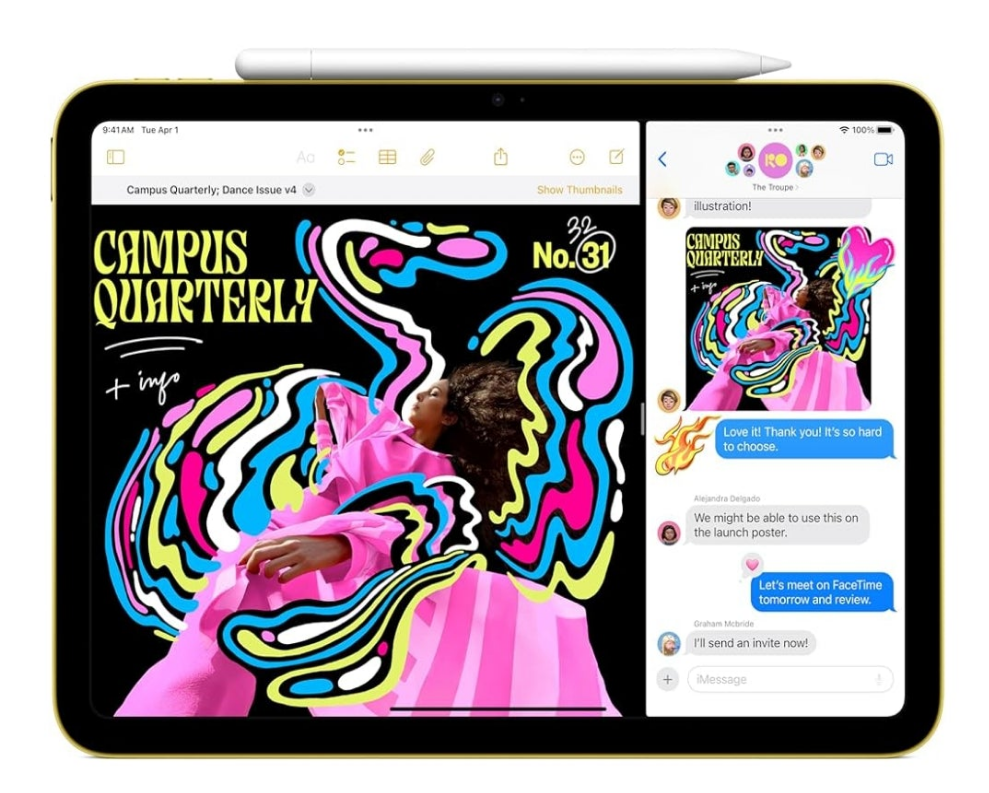 Apple iPad 11-inch: A16 chip, 11-inch Model, Liquid Retina Display, 128GB, Wi-Fi 6, 12MP Front/12MP Back Camera, Touch ID, All-Day Battery Life —