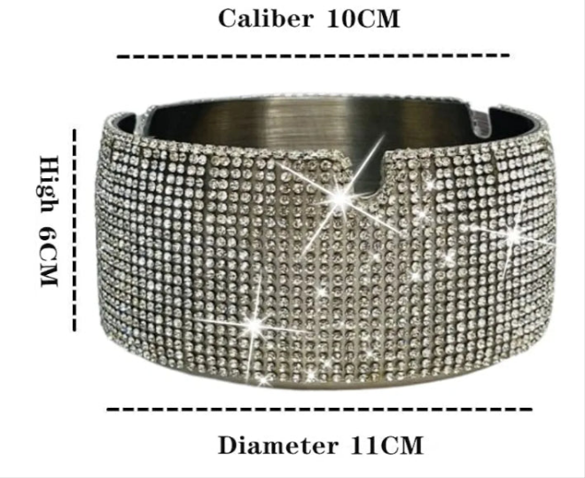Glitter Ashtray Sparkle Ashtray Diamond Bling Ashtray Rhinestone Ashtray for Home Office Indoor Outdoor Patio Use