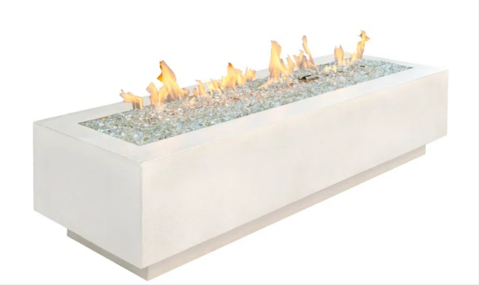 Rectangle Concrete Smokeless Fire Pit Table with Lid