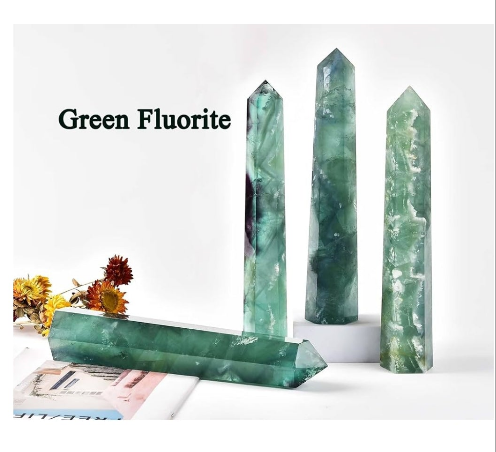 Extra Large Crystal Obelisk Tower Point Wand 6 Faceted Reiki Meditation Therapy