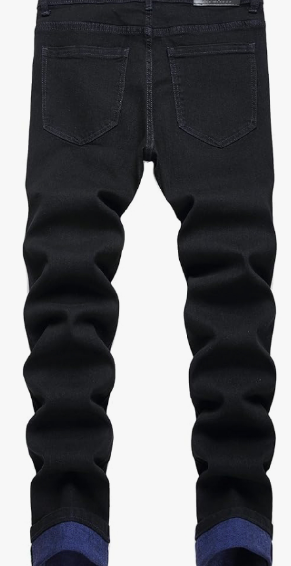 Men's Slim Fit Stretch Jeans Ripped Skinny Jeans for Men, Fashion Distressed Straight Comfort Flex Waist Pants